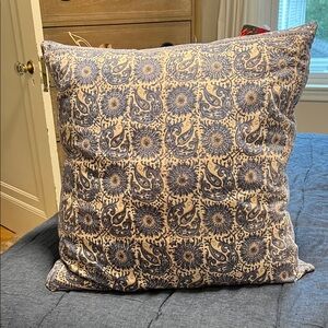 Pottery Barn Blue and Cream Paisley Accent Pillow